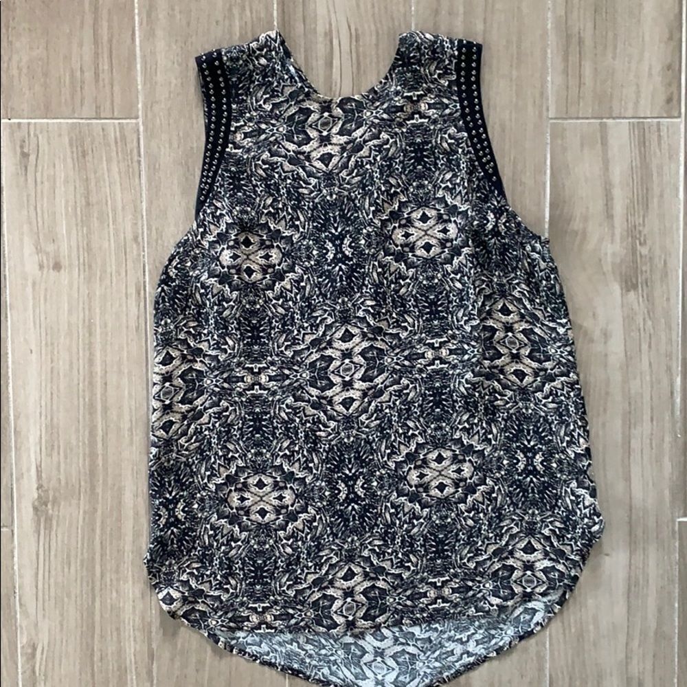Haute Hippie Silk Snake Print Studded Top